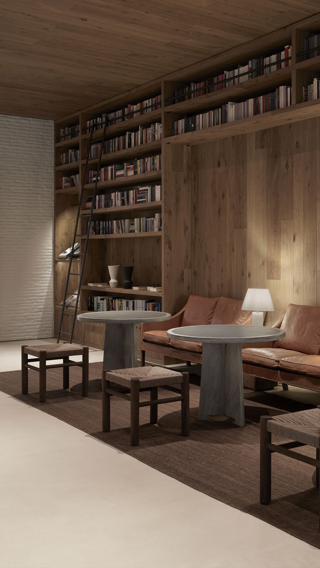 library books table armchairs-TATOÏ-CLUB